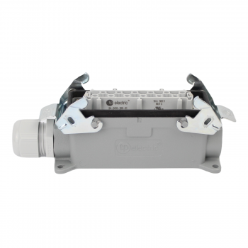 Preview: Industriesteckverbinder - Sockelgehäuse + Buchse 24 Polig 16A - Metall